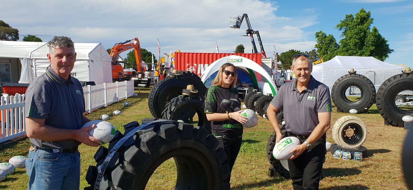 Picture of people with tyres at tradefaire expo