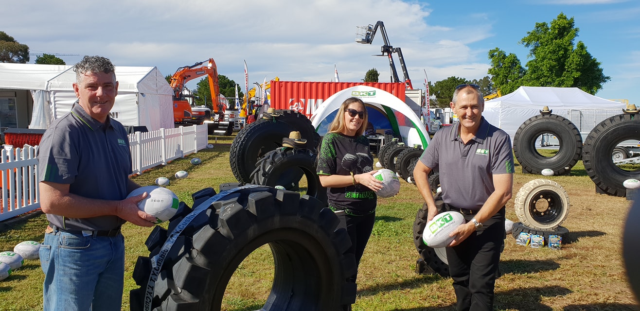 Picture of people with tyres at tradefaire expo